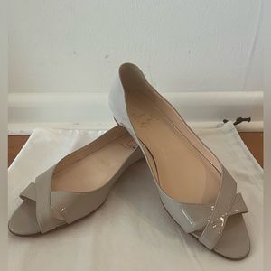 Christian Louboutin Nude Patent Leather Croisette Flats - Size 7 (37)